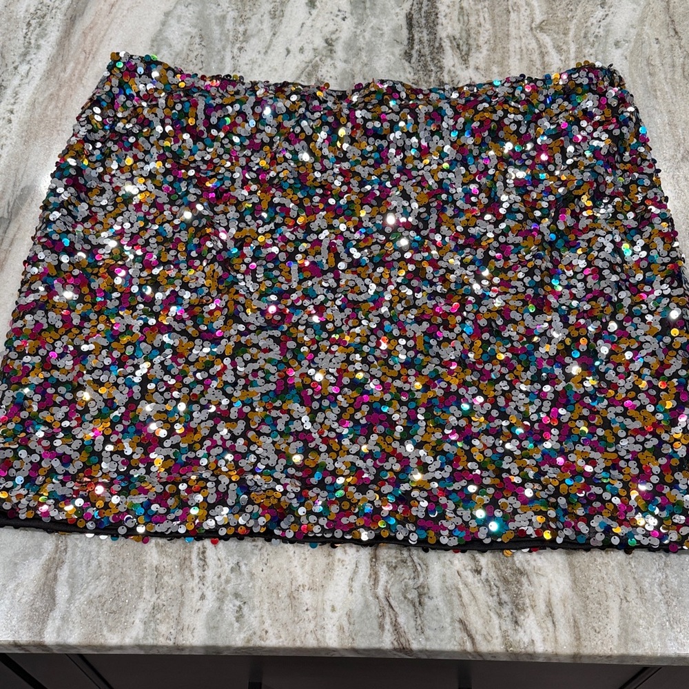 SHEIN Vibrant Sequin Mini Skirt